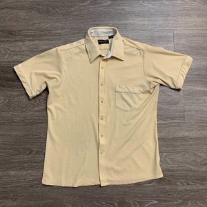 Vintage Van Heusen Polyester Action Button Up S/S Shirt Sz. L
